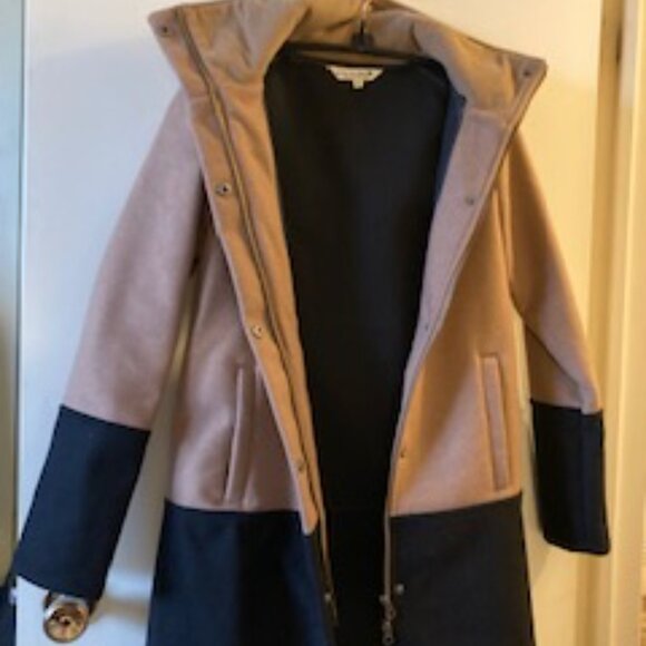 Brand New Mia Melon Kendra Waterproof Women's Wool Coat - XS Camel/Black - Picture 2 of 4